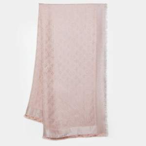 Louis Vuitton Pink Lure Monogram Silk Square Shawl
