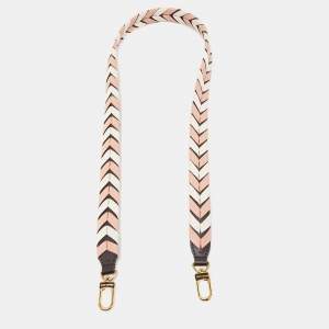 Louis Vuitton Pink/Brown Braided Leather Shoulder Bag Strap