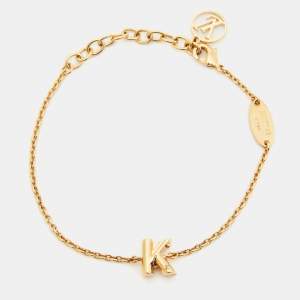 Pre Owned Louis Vuitton LV & Me Letter K Gold Tone Bracelet
