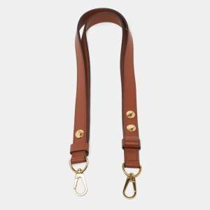 Louis Vuitton Brown Leather Snap Bag Shoulder Strap