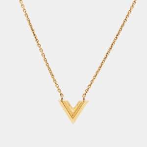 Louis Vuitton Essential V Gold Tone Necklace