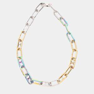 Louis Vuitton Collier Signature Chain Necklace Multicolor