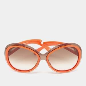 Louis Vuitton Orange/Brown Gradient Z0451U Frame Flore Carre Oversized Sunglasses