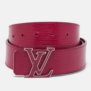 Louis Vuitton Carmine Epi Leather LV Initiales Waist Belt 85CM