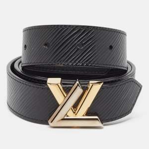 Louis Vuitton Black Epi Leather LV Twist Belt 90 CM