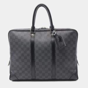 Pre Owned Louis Vuitton Black Damier Graphite Porte Documents Voyage PM
