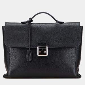 Pre Owned Louis Vuitton Black Taurillon Serviette Dorian Briefcase