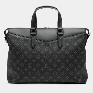 Pre Owned Louis Vuitton Black Monogram Eclipse Explorer Business Bag