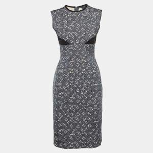 Louis Vuitton Grey Monogram Shadow Jersey Short Dress M