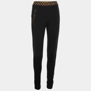 Louis Vuitton Black Jersey Monogram Elastic Belt Leggings S