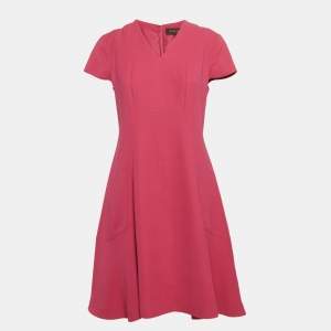 Louis Vuitton Pink Silk V-Neck Panelled Short Dress M