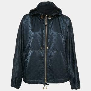 Louis Vuitton Black Monogram Synthetic Hooded Windbreaker M