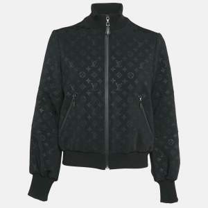 Louis Vuitton Black Monogram Embossed Technical Jersey Jacket M