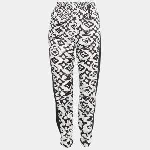 Louis Vuitton X Urs Fischer Black/White Monogram Print Synthetic Joggers S
