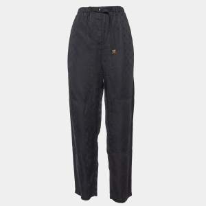 Louis Vuitton Black Monogram Crepe Straight Leg Trousers M