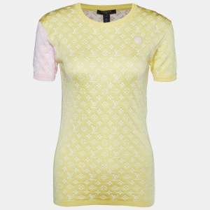 Louis Vuitton Multicolor Logo Jacquard Jersey T-Shirt S