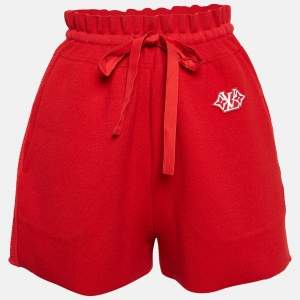 Louis Vuitton Red Crochet Side Trim Knit Short S