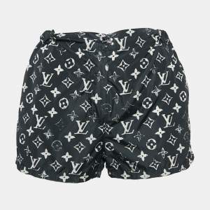 Louis Vuitton Black Stencil Effect Monogram Print Nylon Shorts M