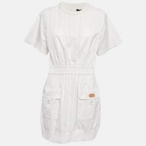 Louis Vuitton White Cotton Utility Mini Dress S