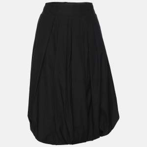 Louis Vuitton Dark Navy Cotton Pleated Midi Skirt L