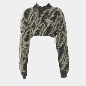 Louis Vuitton Beige Wool, Linen Knitted Wool Button Top S