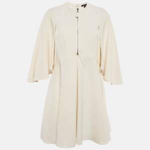 Louis Vuitton Cream Silk Flared Mini Dress M