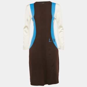 Louis Vuitton Multicolor Wool Blend Jersey Mini Dress L