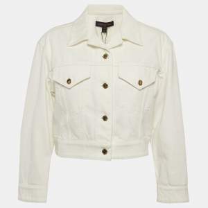 Louis Vuitton White Denim Crop Jacket M