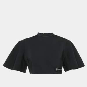 Louis Vuitton Black Jersey Crop Top M
