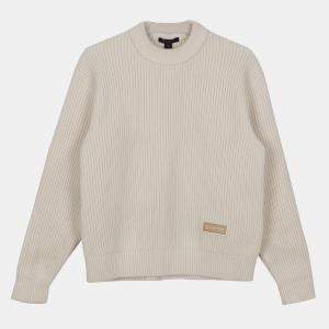 Louis Vuitton Ivory Cashmere Blend Logo Patch Knit Size XS 