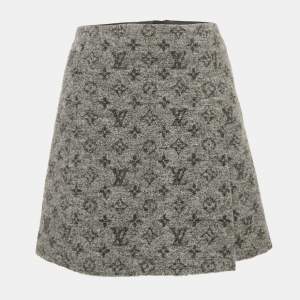 Louis Vuitton Grey Monogram Felt Mini Skirt S
