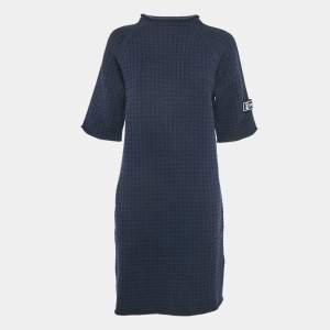 Louis Vuitton Navy Blue Waffle Knit Mini Dress XL