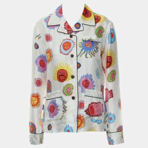 Louis Vuitton x Yayoi Kusama Multicolor Silk Printed Pajamas Shirt FR 36