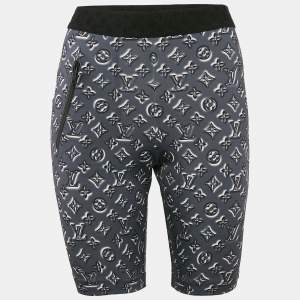 Louis Vuitton Grey Monogram Print Jersey Shorts M