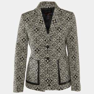 Louis Vuitton Black Cotton Jacquard Since 1854 Preppy Classic Fit Blazer M