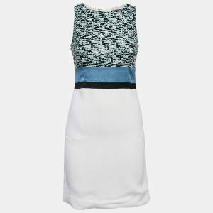 Louis Vuitton White Sequined Crepe Sleeveless Mini Dress S