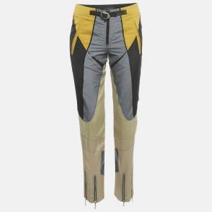 Louis Vuitton Multicolor Silk Blend Paneled Trousers S