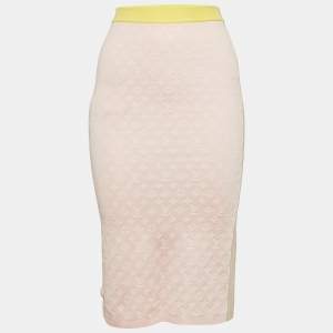 Louis Vuitton Multicolor Monogram Jacquard Knit Tube Midi Skirt XS
