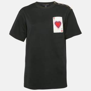 Louis Vuitton Black Cotton Stud Detail Game-On T-Shirt M