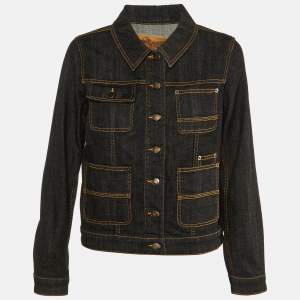 Louis Vuitton Black Denim Button Front Jacket M