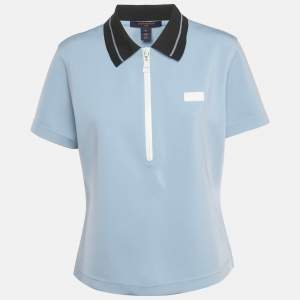 Louis Vuitton Blue LV Match Neoprene Polo T-Shirt L
