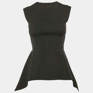 Louis Vuitton Black Jersey Peplum Top S