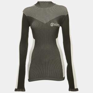Louis Vuitton Black Rib Knit High Neck Pullover S