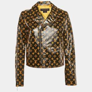 Louis Vuitton Brown Monogram Lamb Leather Biker Jacket M 