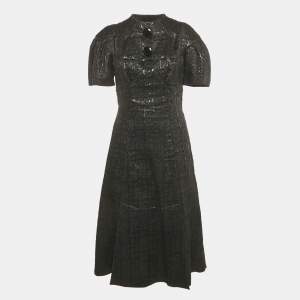 Louis Vuitton Black Lace Trim Lurex Knit Short Dress S