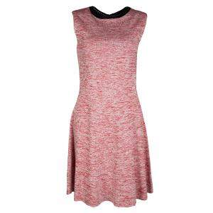 Louis Vuitton Red and White Space Dye Knit Sleeveless Dress S