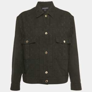Pre Owned Louis Vuitton Black Monogram Jacquard Denim Jacket S