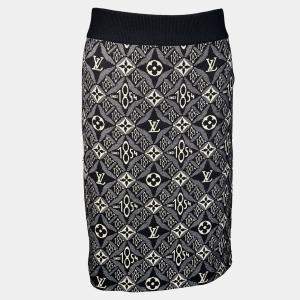 Pre Owned Louis Vuitton Black Monogram Skirt 1854 Retro Feel