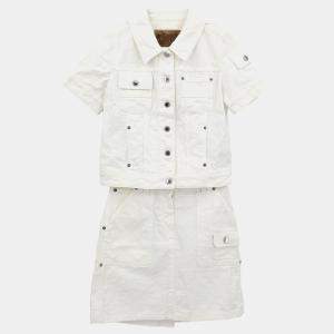 مملوكة مسبقًا Louis Vuitton Setup Suit Jacket Skirt White IT 34