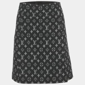 Pre Owned Louis Vuitton Black Monogram Martin Girl Mini Skirt S